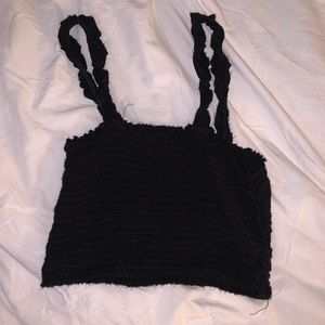 cropped black tank top